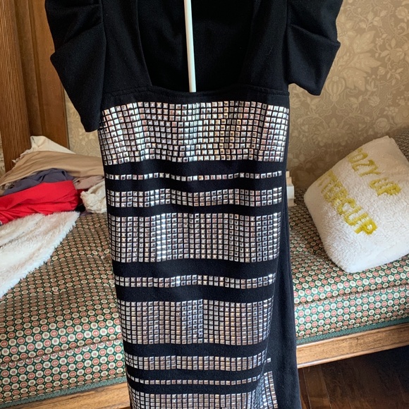 Flutter sleeve stud embossed dress. Worn once or twice. - Picture 1 of 5